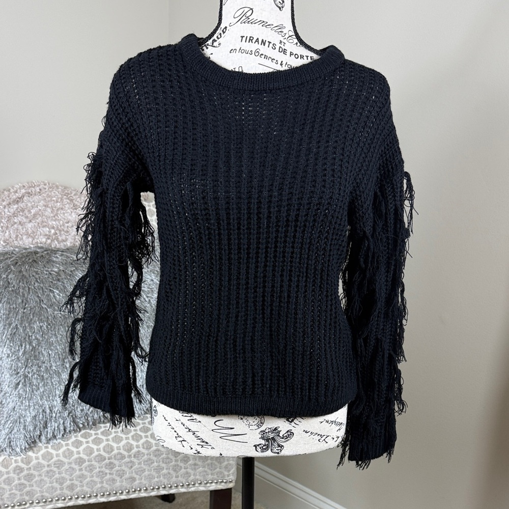 Black Fringe Sweater